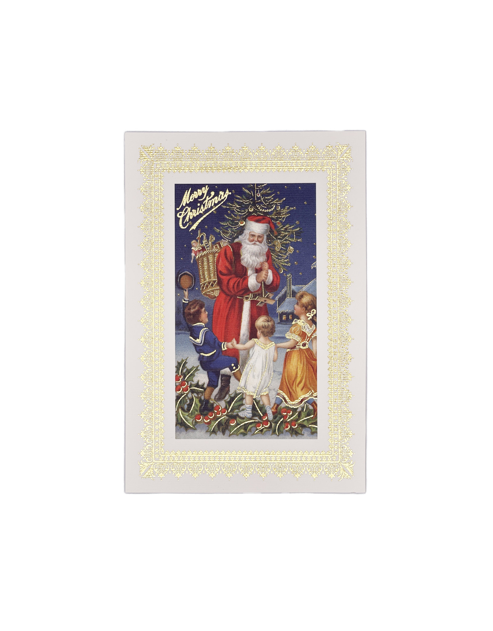 Rossi Merry Christmas Santa Claus & Children Vintage Postcard