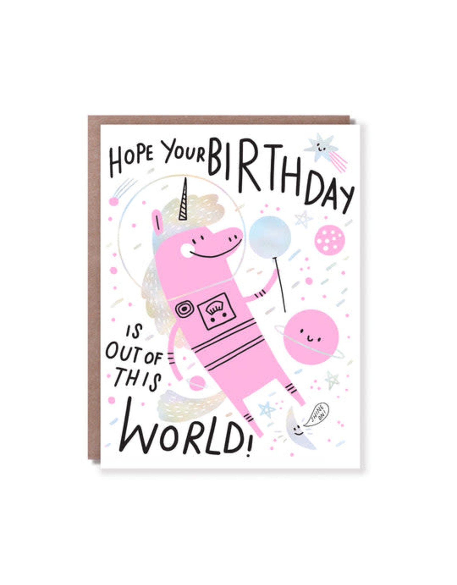 Hello!Lucky Out of This World A2 Birthday Notecard