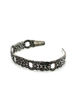 Sterling Victorian-Style Floral Cuff Bracelet