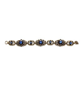 Coro Gold-Colored Blue Rhinestone Costume Bracelet