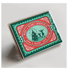 Hammerpress Festive Christmas Stamp A2 Box of 6 Notecards