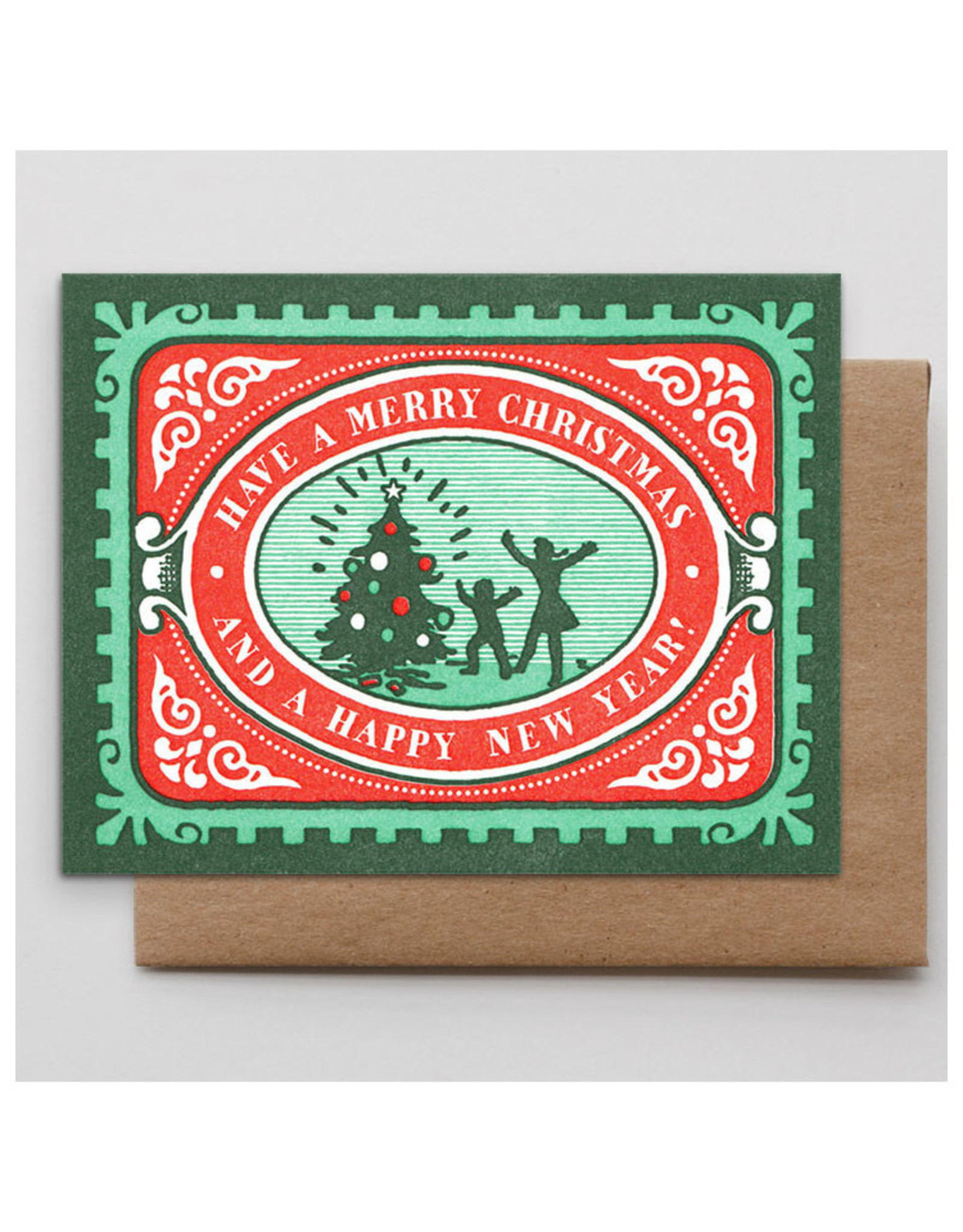 Hammerpress Festive Christmas Stamp A2 Box of 6 Notecards