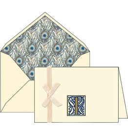 Rossi I Initial Notecards Box of 10 with Lined Envelopes