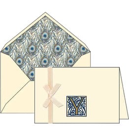 Rossi Y Initial Notecards Box of 10 with Lined Envelopes