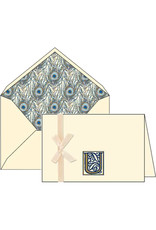 Rossi U Initial Notecards Box of 10 with Lined Envelopes