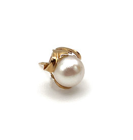 Single Large Pearl 18K Gold Lapel Pin