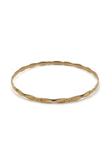 7 in. 14K Gold Etched Patterned Bangle