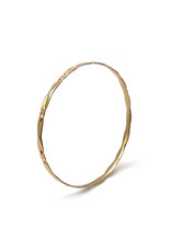 7 in. 14K Gold Etched Patterned Bangle