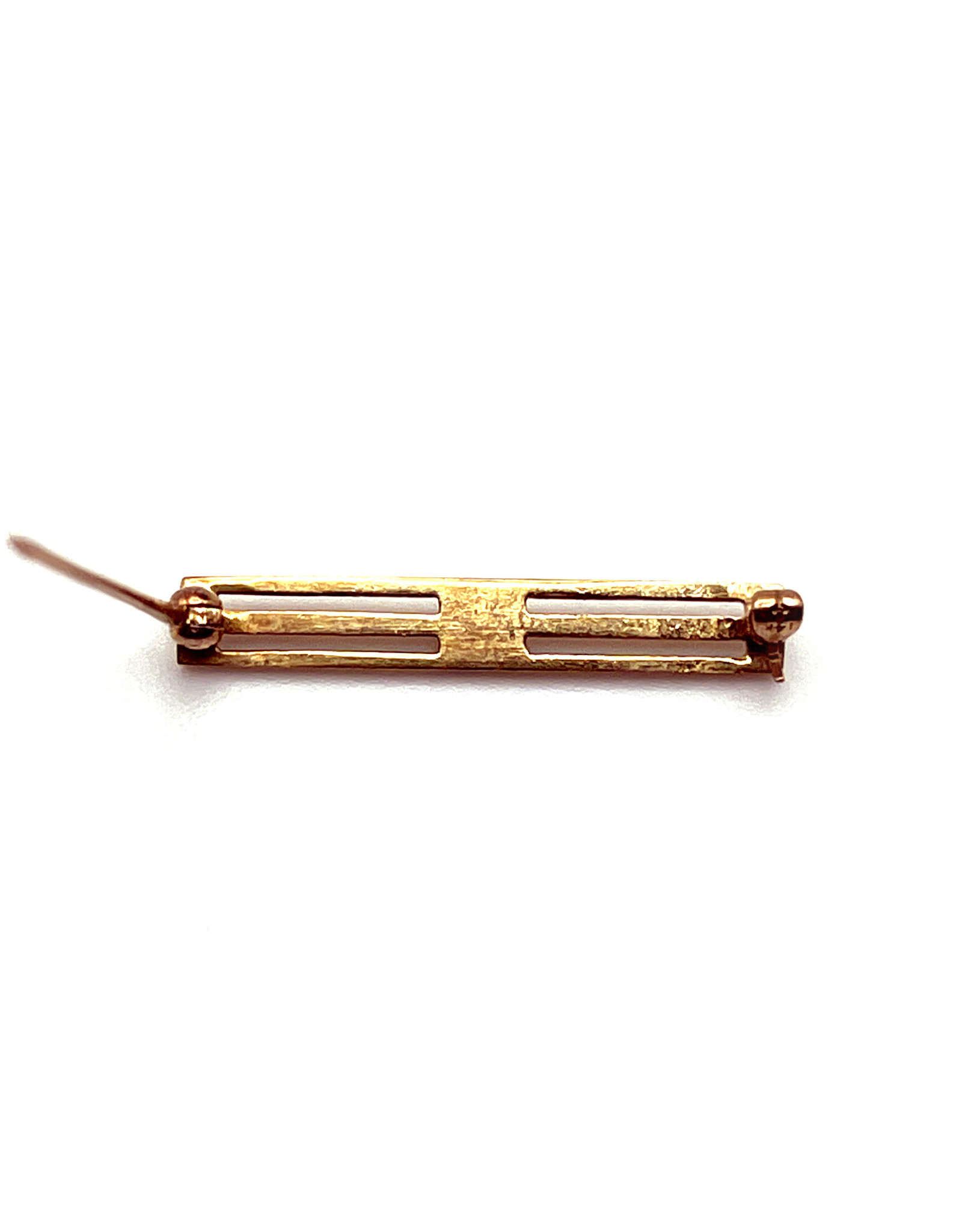 Small 14K Gold Antique Bar Pin with Seed Pearl