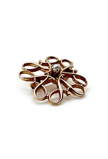 Small 10K Gold Quatrefoil Pin with Small Pearl