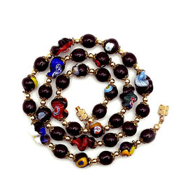 18½ In. Murano Glass Beaded Necklace with Barrel Clasp