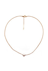 Milor 16 In. Large Pearl on 18K Gold Wire Chain Necklace