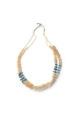 Heishe Necklace with Turquoise and Shell Beads