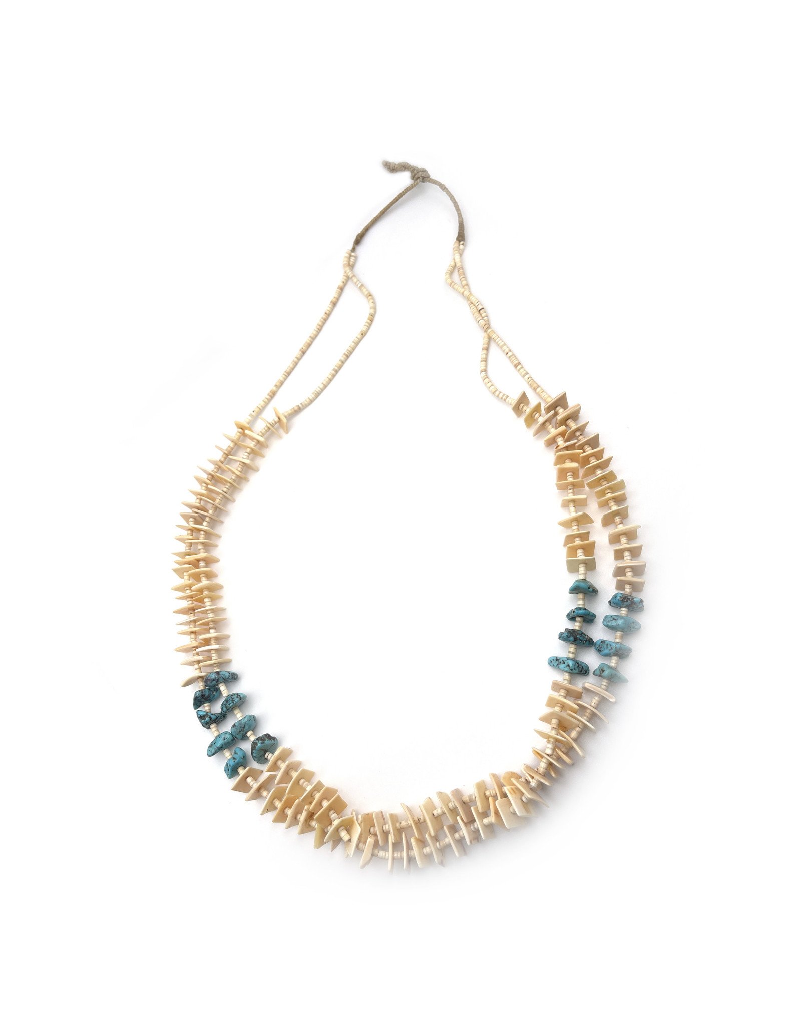 Heishe Necklace with Turquoise and Shell Beads