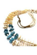 Heishe Necklace with Turquoise and Shell Beads