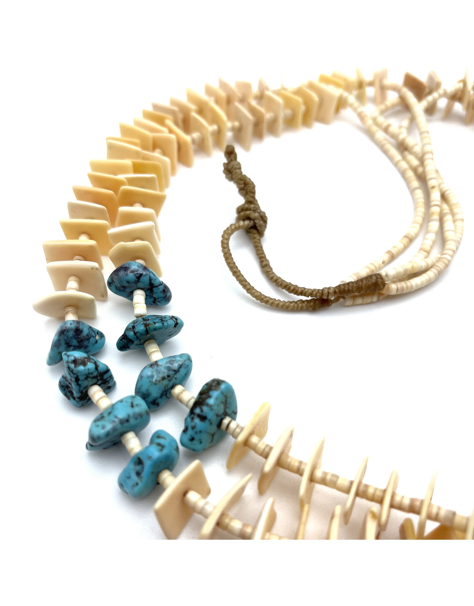 Heishe Necklace with Turquoise and Shell Beads