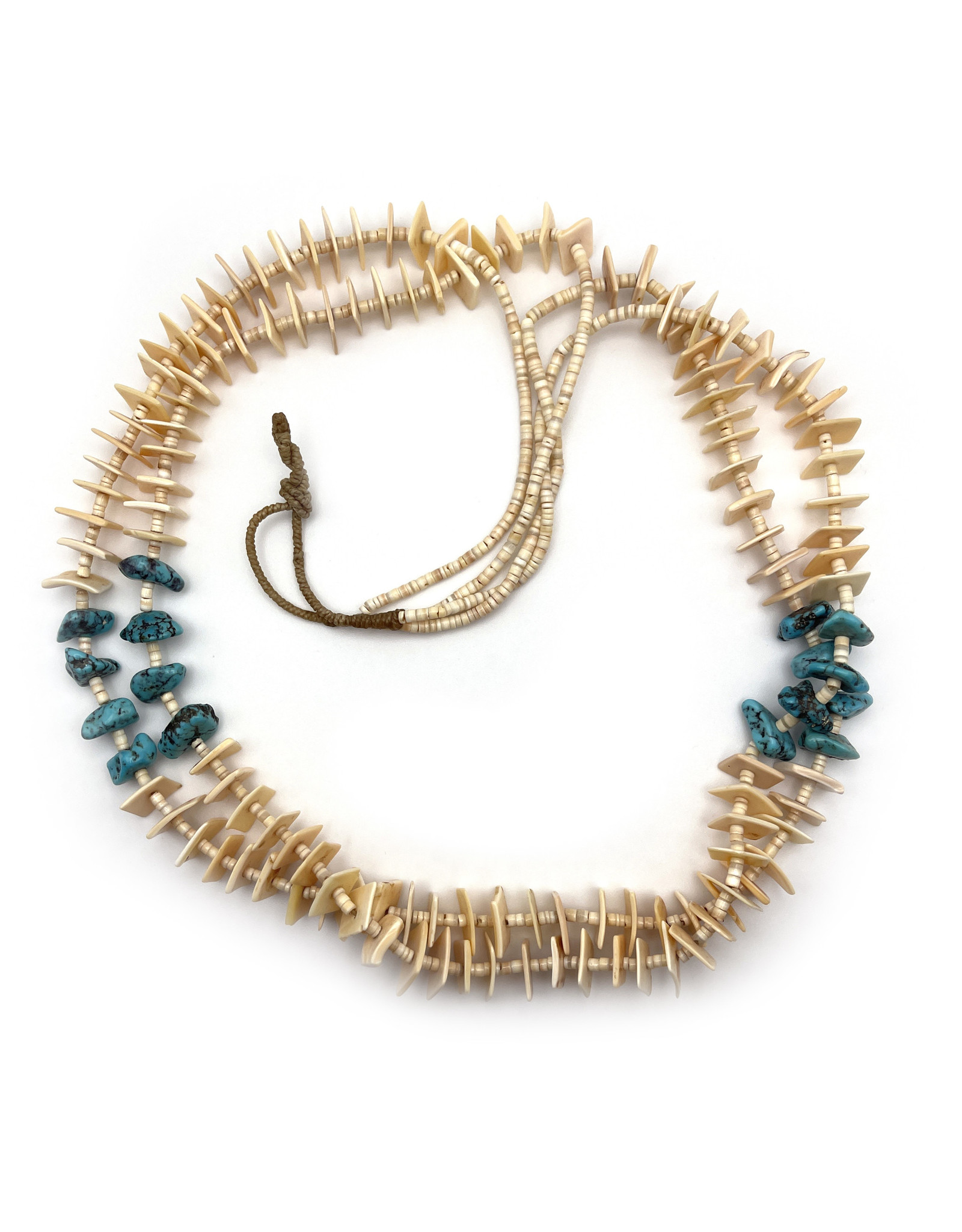 Heishe Necklace with Turquoise and Shell Beads