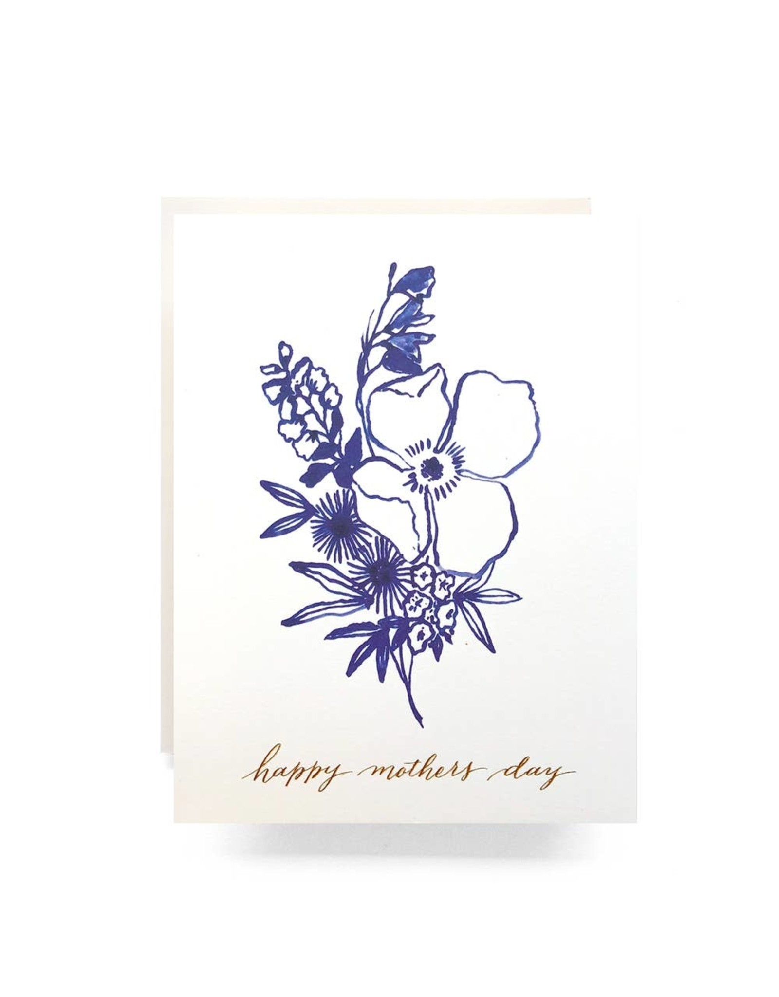 Antiquaria Indigo Bouquet Mother's Day A2 Greeting Notecard