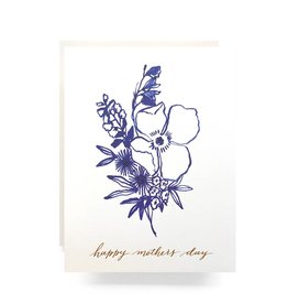 Antiquaria Indigo Bouquet Mother's Day A2 Greeting Notecard