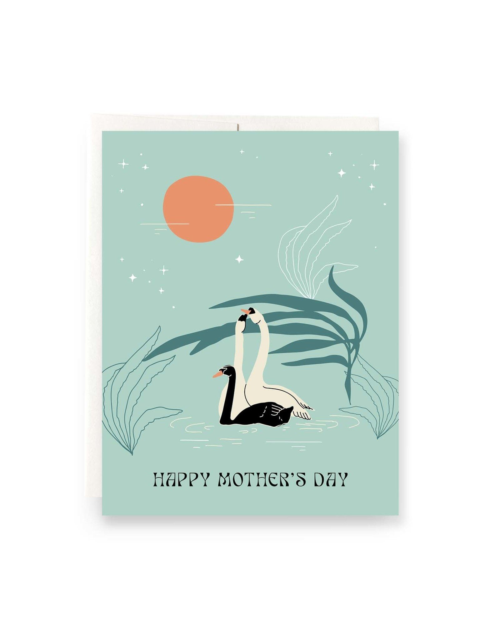 Antiquaria Swans Mother's Day A2 Greeting Notecard
