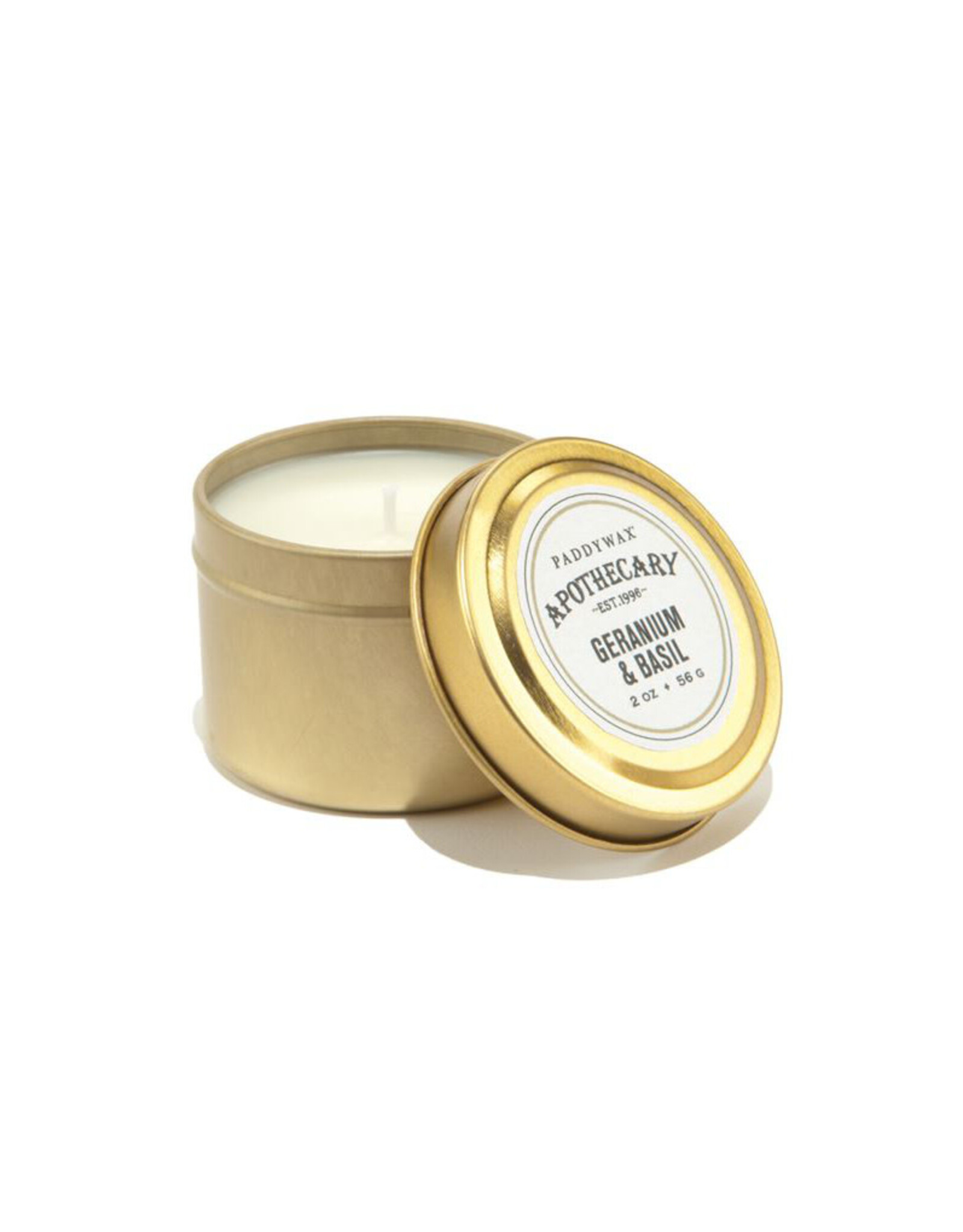 Paddywax Geranium & Basil Apothecary Travel Tin