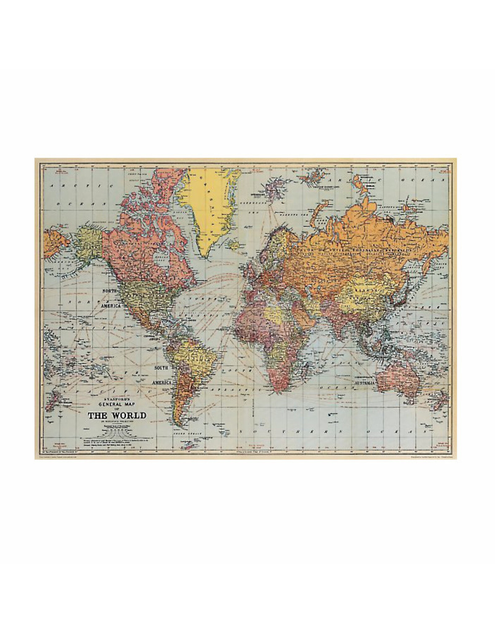 Cavallini Papers & Co. Wrap World Map