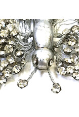 Ugo Correani Rhinestone Silvered Wood Butterfly Brooch