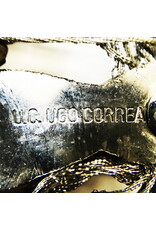 Ugo Correani Rhinestone Silvered Wood Butterfly Brooch