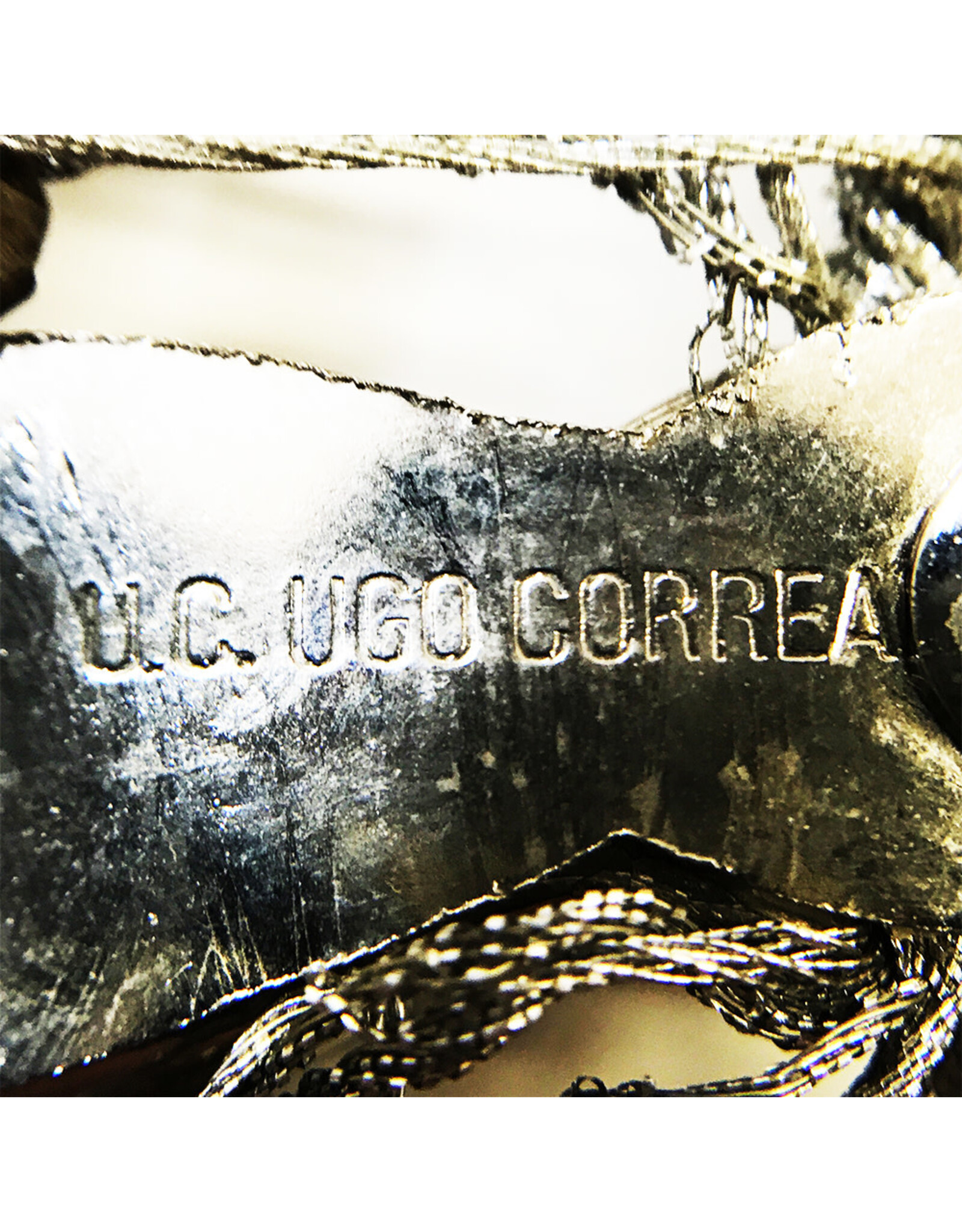 Ugo Correani Rhinestone Silvered Wood Butterfly Brooch