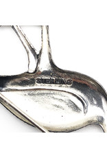 Sterling Flamingo Brooch with One Foot Raised