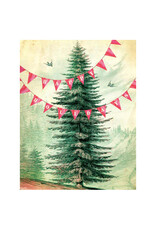 Cartolina Happy Holidays Tree A2 Greeting Notecard