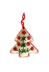 Ornaments 4 Orphans White Tree Embroidered Wool Christmas Ornament