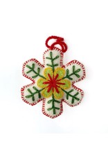 Ornaments 4 Orphans Classic Snowflake Embroidered Wool Christmas Ornament