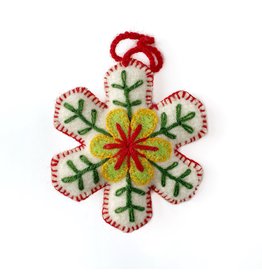 Ornaments 4 Orphans Classic Snowflake Embroidered Wool Christmas Ornament