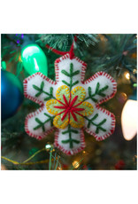 Ornaments 4 Orphans Classic Snowflake Embroidered Wool Christmas Ornament