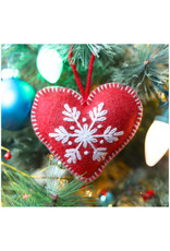 Ornaments 4 Orphans Red Heart Embroidered Wool Christmas Ornament