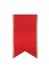 The Gift Wrap Company Red Wired Gold Edge Satin Holiday Woven Ribbon