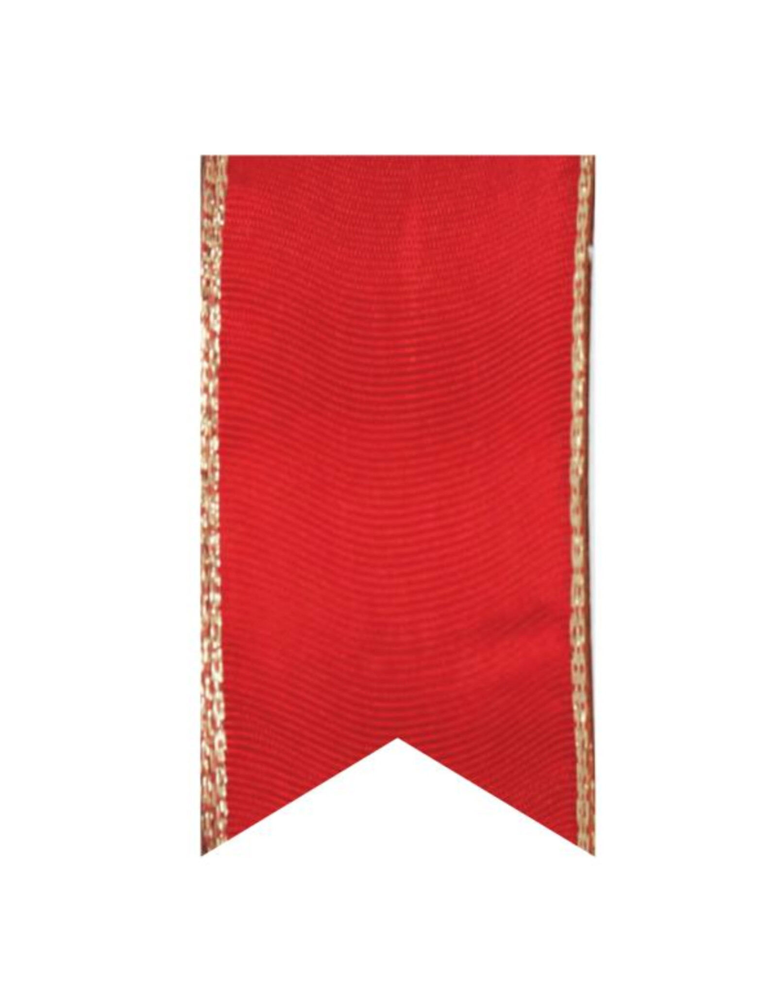 The Gift Wrap Company Red Wired Gold Edge Satin Holiday Woven Ribbon