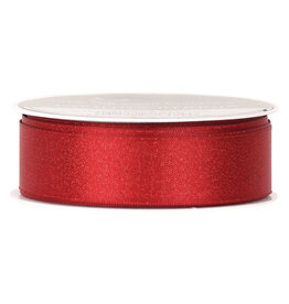 The Gift Wrap Company Scarlet Glitter Satin Christmas Ribbon