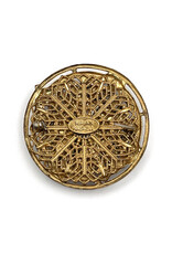 Miriam Haskell Circular Glass Pearl & Rhinestones Brooch