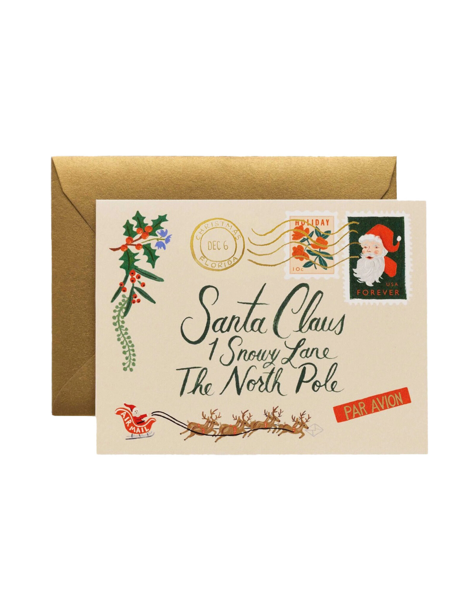 Rifle Paper Co. Santa Letter Christmas A2 Notecard