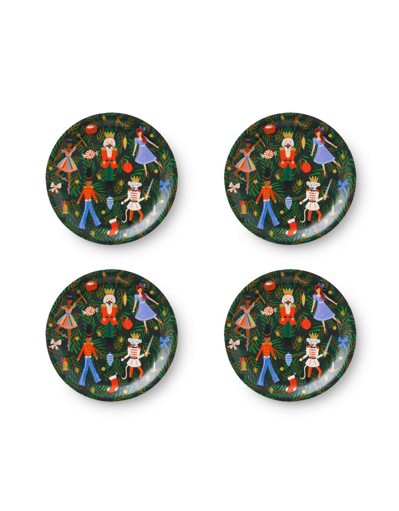 Rifle Paper Co. Holiday Round Coaster Set of 4