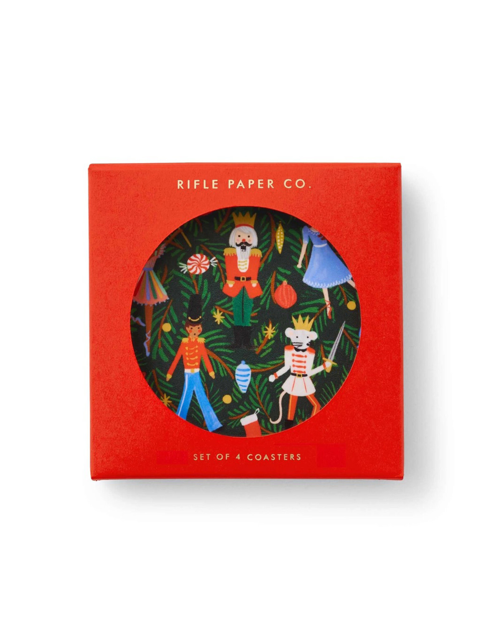 Rifle Paper Co. Holiday Round Coaster Set of 4