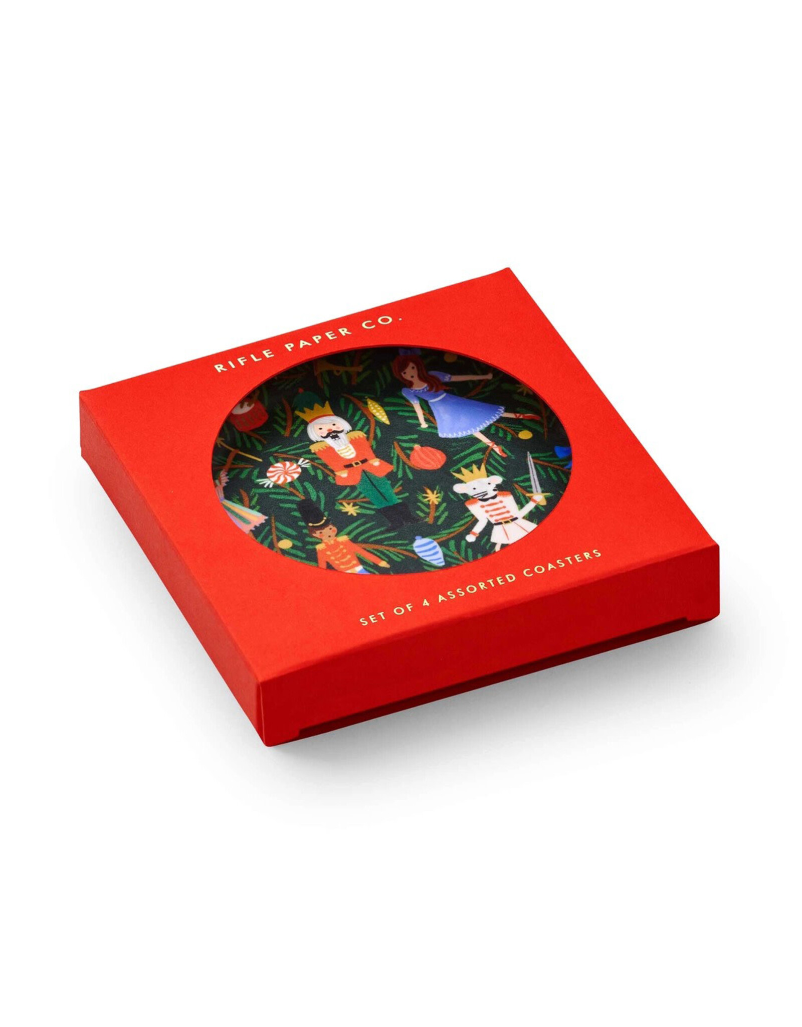 Rifle Paper Co. Holiday Round Coaster Set of 4
