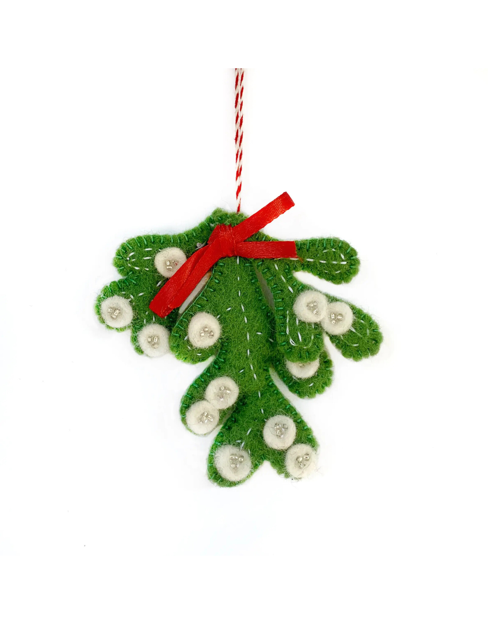 Ornaments 4 Orphans Mistletoe Felt Wool Christmas Ornament