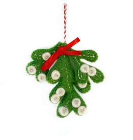 Ornaments 4 Orphans Mistletoe Felt Wool Christmas Ornament