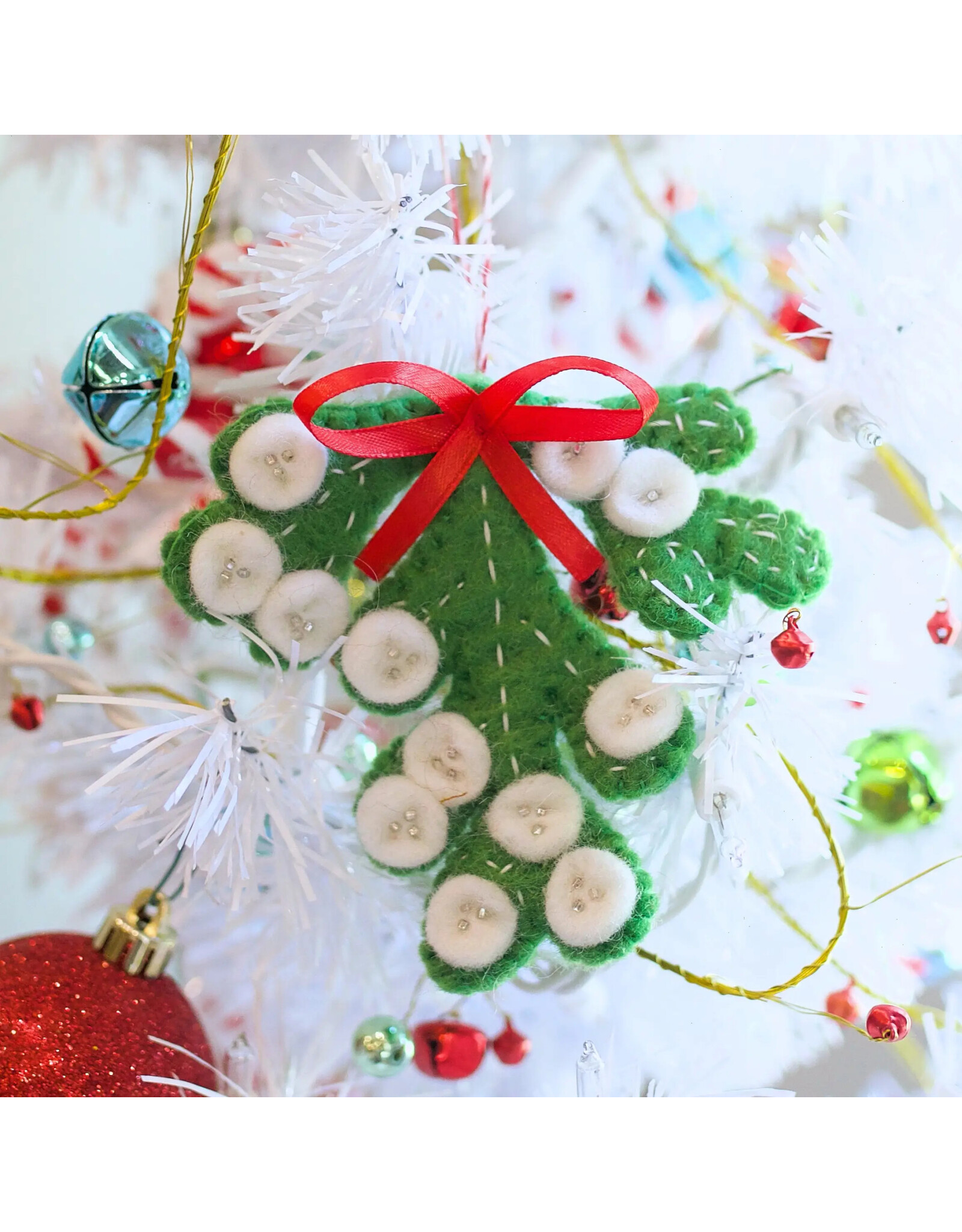 Ornaments 4 Orphans Mistletoe Felt Wool Christmas Ornament