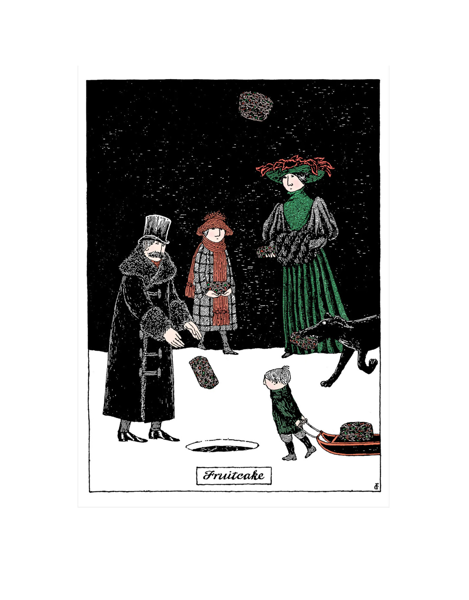 Pomegranate Edward Gorey: Fruitcake Holiday Boxed Notecards