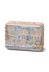 Paddywax Tangerine and Clove Holiday Tin 5oz Matte Illustrated with Brownstone Scene Candle