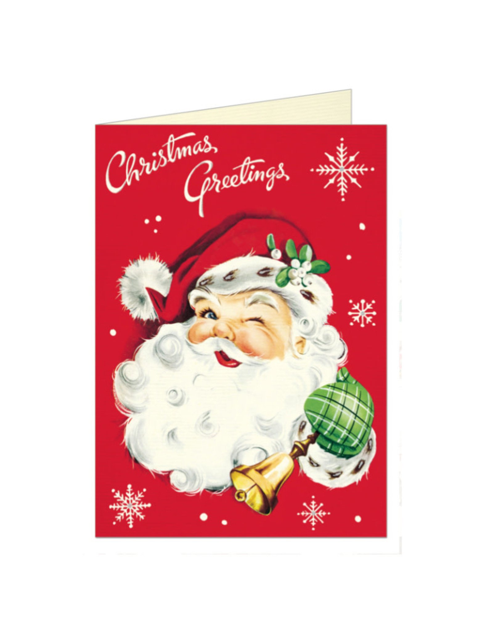 Cavallini Papers & Co. Christmas Greetings Santa A2 Notecard